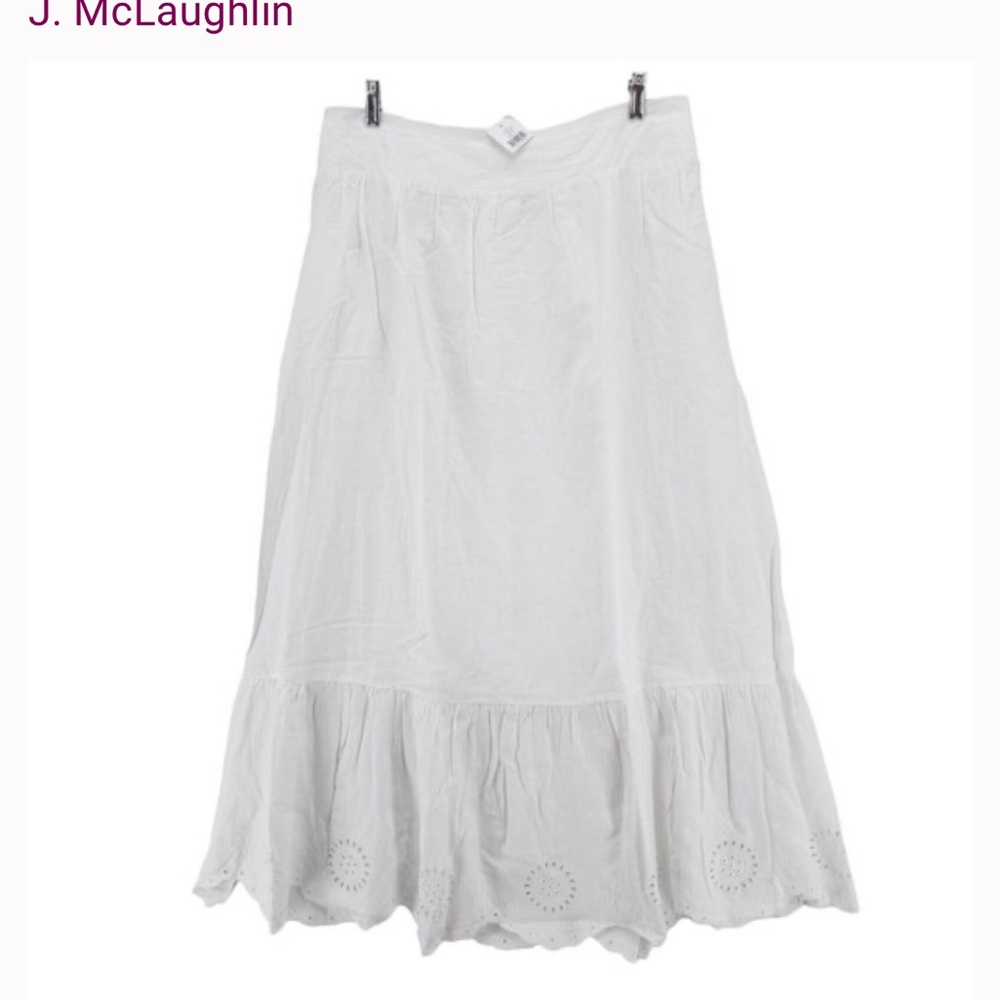 J. McLaughlin Elegant White Midi Skirt